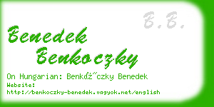 benedek benkoczky business card